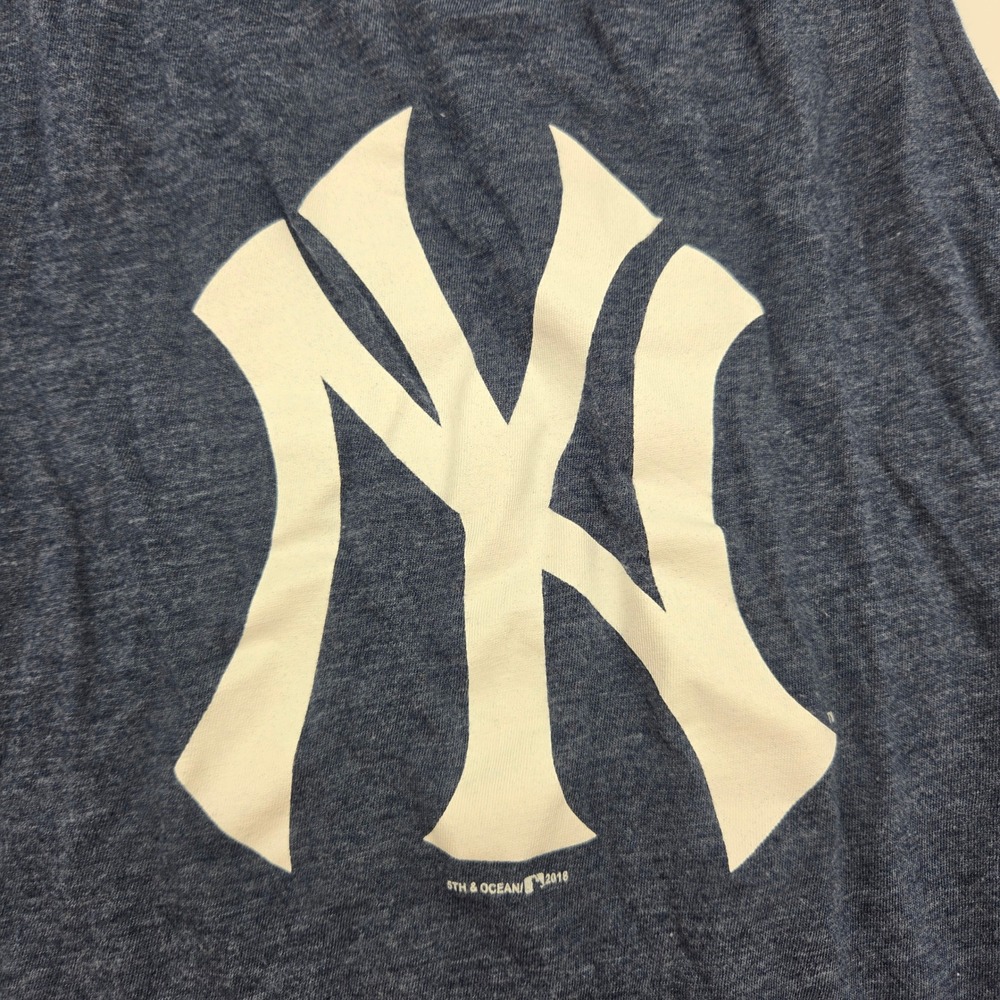 New York Yankees MLB Womens XL Tank Top 5th & Ocean Heather Navy Blue NY Logo - Picture 2 of 9